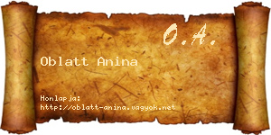 Oblatt Anina névjegykártya